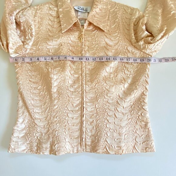 Joseph Ribkoff Textured Soft Gold Zip Up Jacket Sz 10 - Picture 8 of 12
